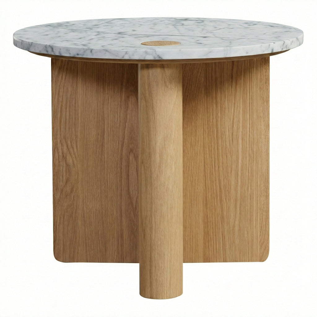 Pivot Round Travertine Coffee Table – Trit House
