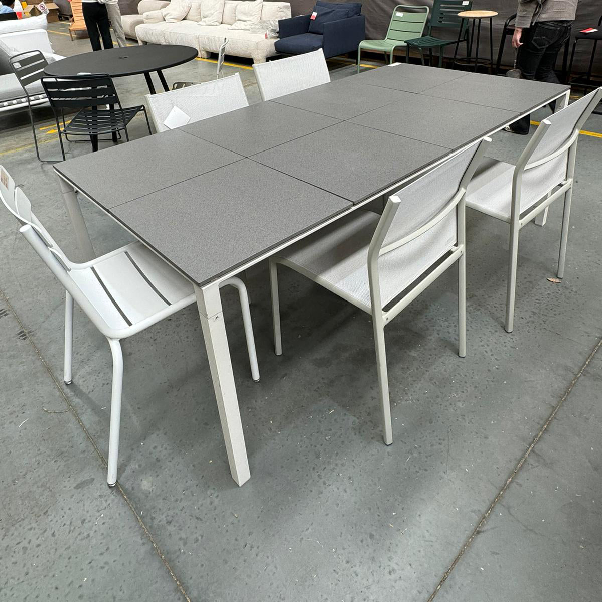 Pure Table Stand Pure Dining Table - Rectangular - Tiles - Lava Grey Aluminium - Floor ...