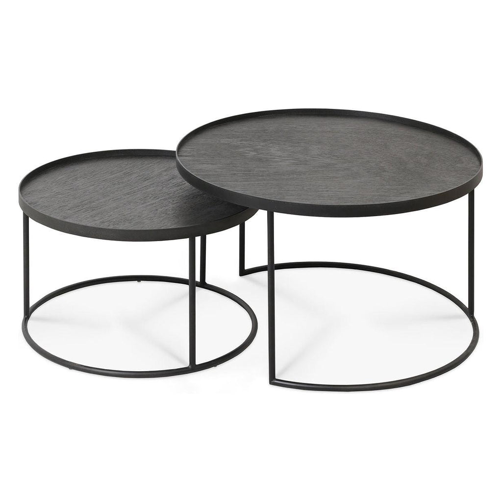 Ethnicraft Round Tray Coffee Table Set of 2 - Trit House