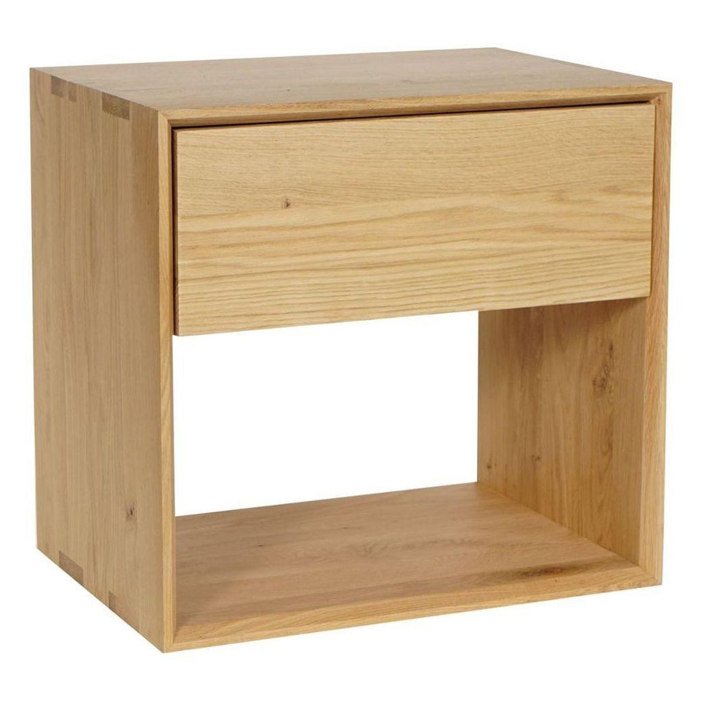Ethnicraft Oak Nordic 1 Drawer Bedside Table Tall - Trit House